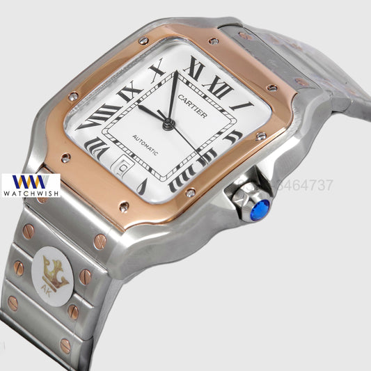 Latest Collection Two Tone Rose Gold With White Dial Automatic Watch