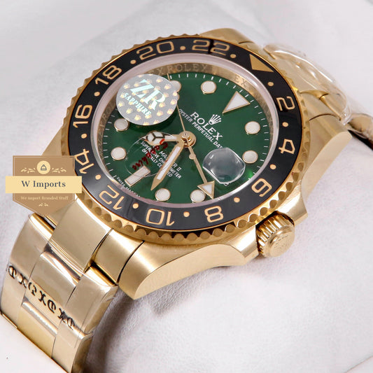 Latest Collection GMT 40 Yellow Gold With Green Dial Automatic Watch ZR Factory