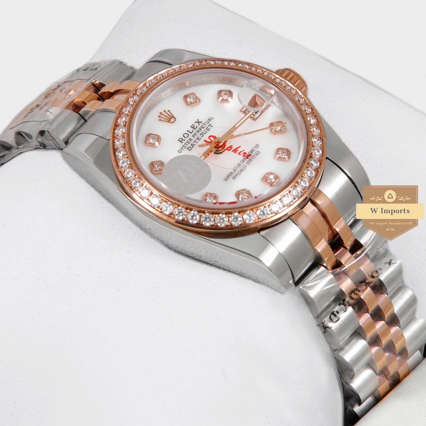 Latest Ladies Collection 31 Two Tone Rose Gold With White Dial Stone Bezel Automatic Watch ZR Factory