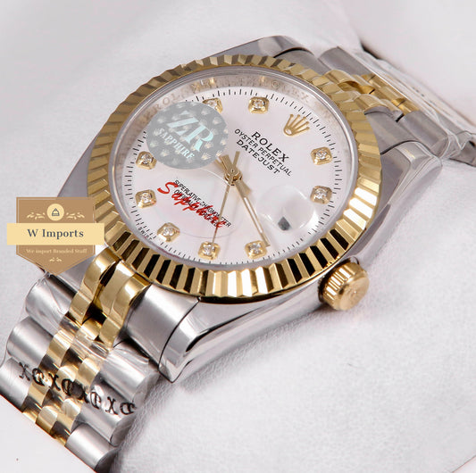 Latest Collection 36 Two Tone Yellow Gold With White Dial Stone Index ZR Factory