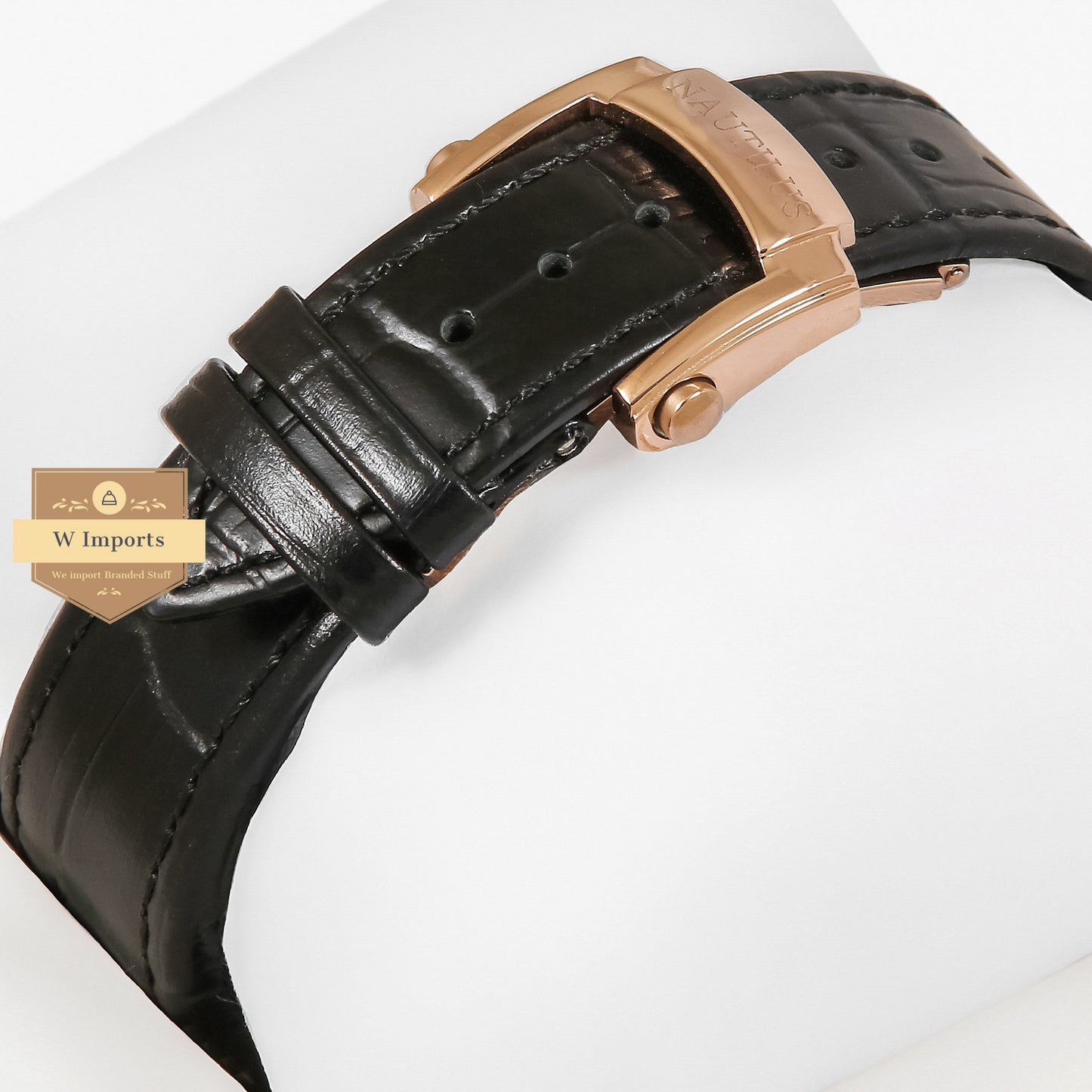 Latest Collection Annual Calender Moon Phase Rose Gold Case With Brown Dial & Black Leather Strap