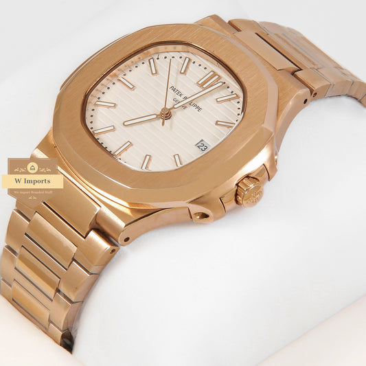 Latest Collection Rose Gold With White Dial Automatic Watch