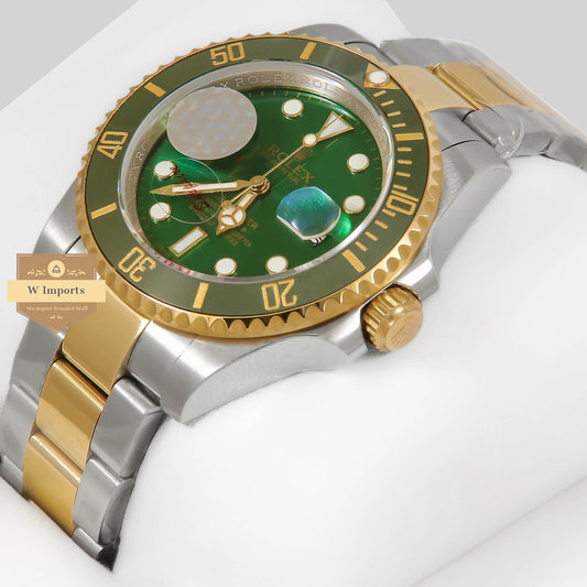 Latest Collection 40 Two Tone Yellow Gold With Green Dial & Bezel Automatic Watch Zr Factory