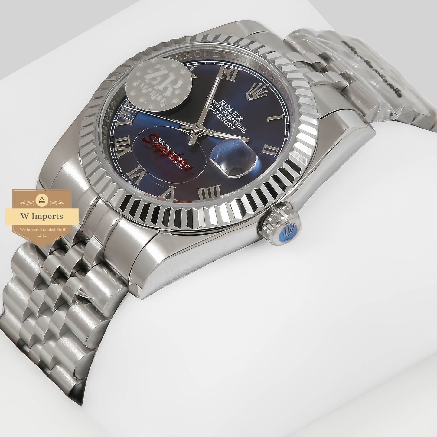 Latest Collection 36 Silver With Blue Dial Fluted Bezel Roman Numeral ZR Factory