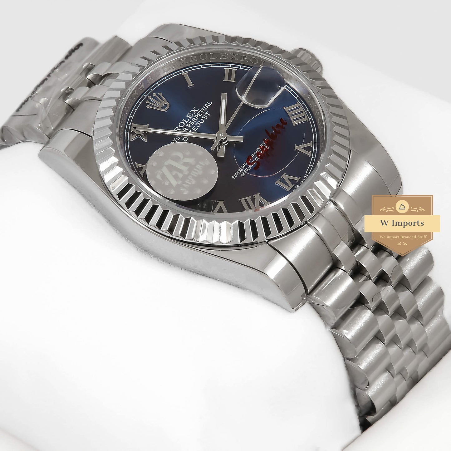 Latest Collection 36 Silver With Blue Dial Fluted Bezel Roman Numeral ZR Factory