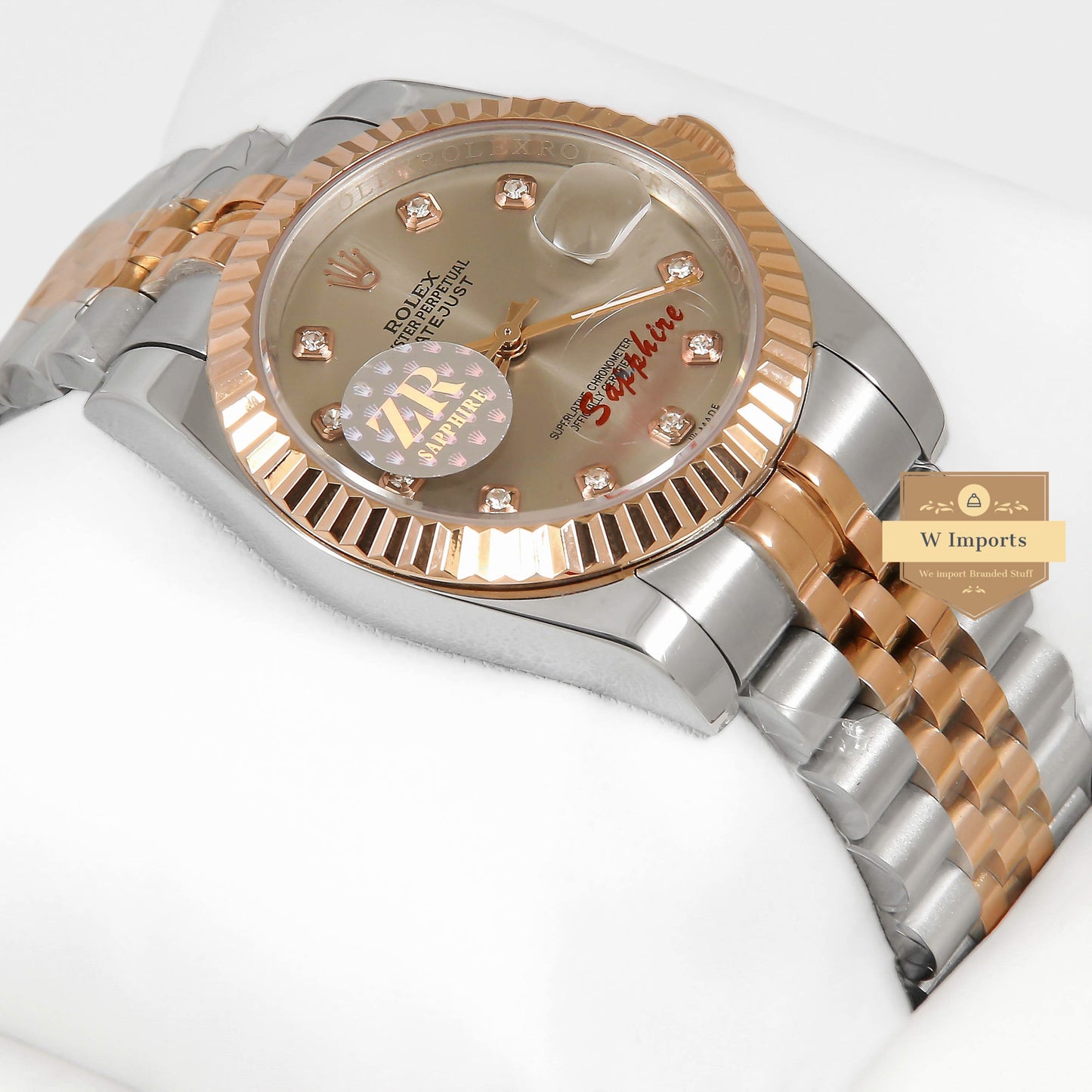 Latest Collection 36 Two Tone Rose Gold With Grey Dial Fluted Bezel Automatic Watch ZR Factory