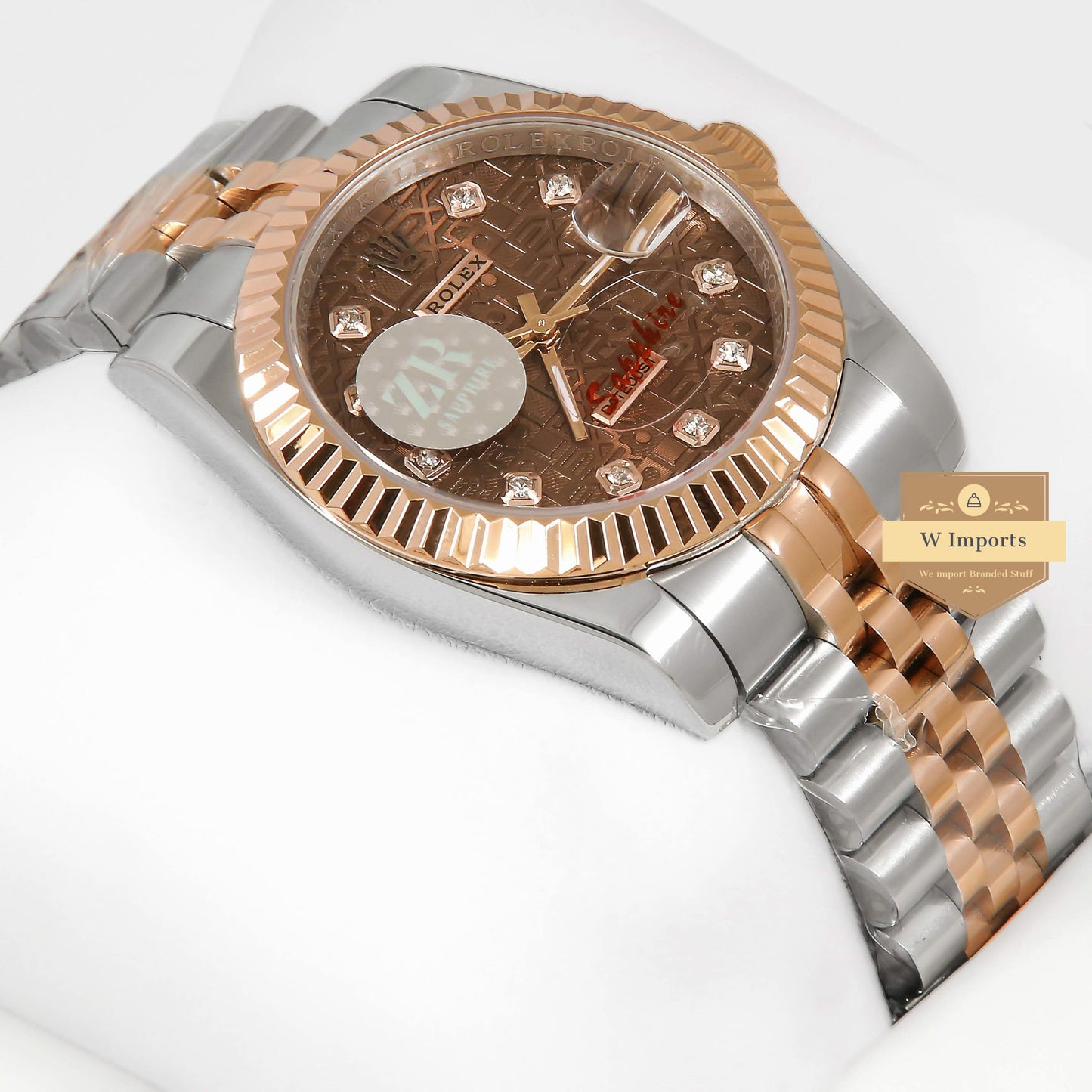 Latest Collection 36 Two Tone Rose Gold With Computer Chocolate Brown Dial Automatic Watch ZR Factory