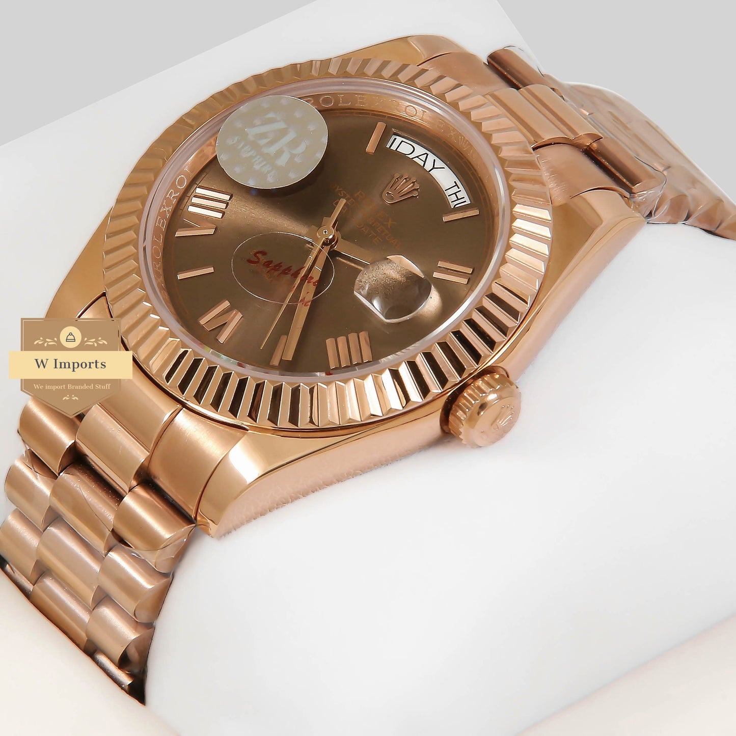 Latest Collection 40 Rose Gold With Brown Dial Roman Numeral & Fluted Bezel ZR Factory