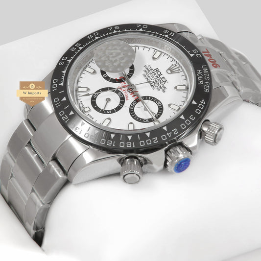Latest Collection Chronograph 40 Silver With White Dial & Bezel ZR Factory