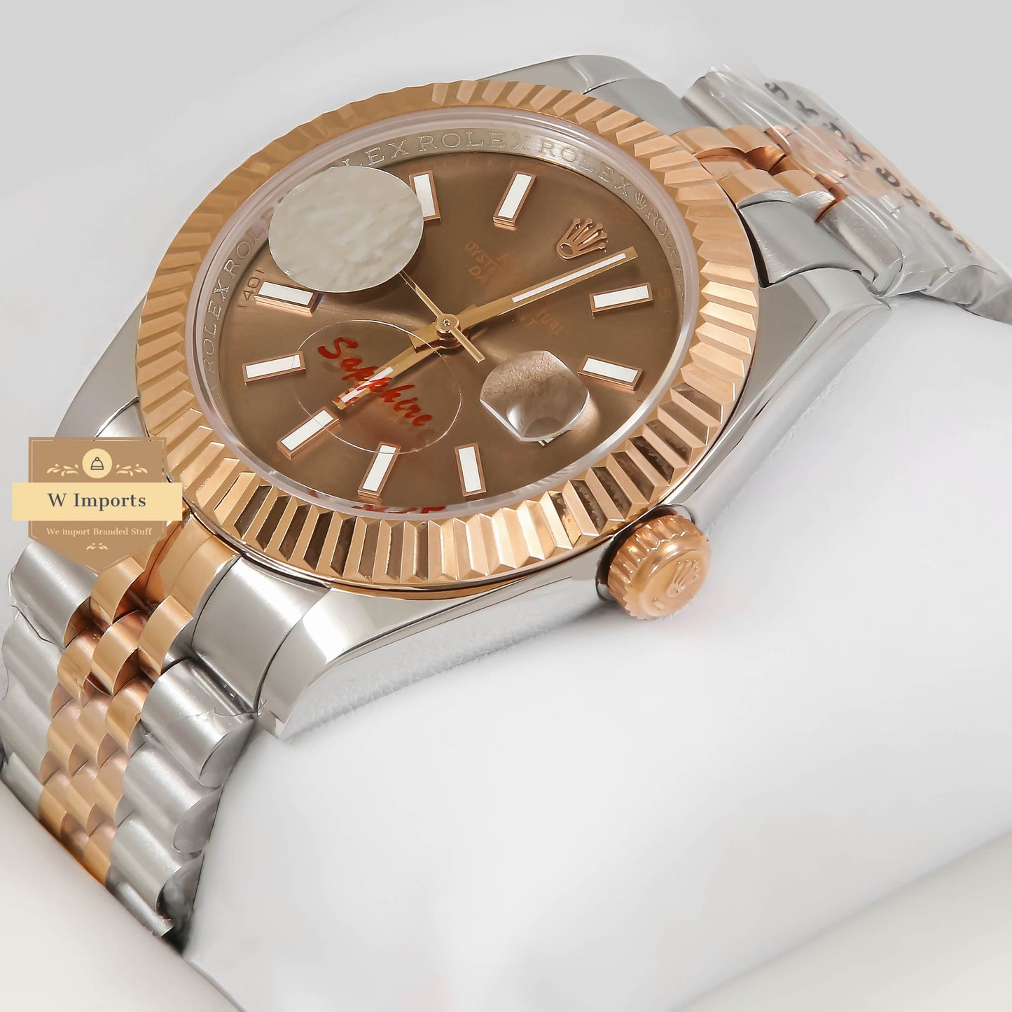 Latest Collection 41 Two Tone Rose Gold With Brown Dial Fluted Bezel Automatic Watch ZR Factory