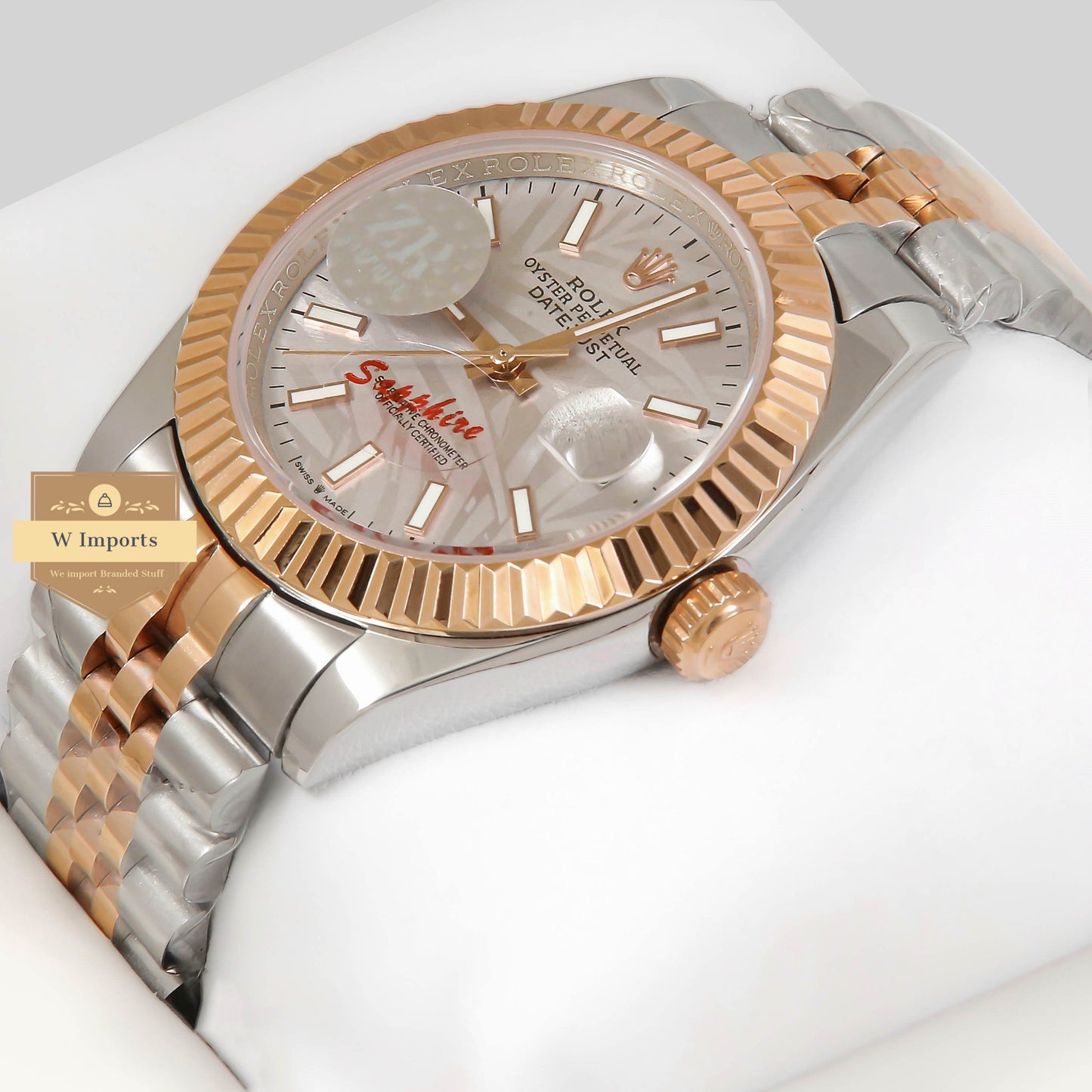 Latest Collection 41 Two Tone Rose Gold With Grey Dial Fluted Bezel Automatic Watch ZR Factory