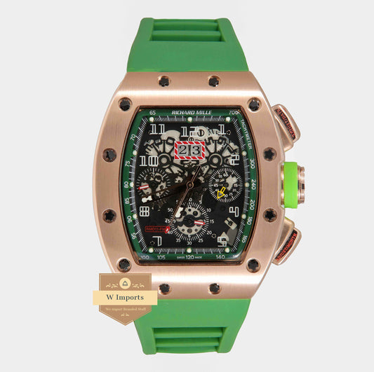 Latest Collection Chronograph Rose Gold Case & Green Rubber Strap