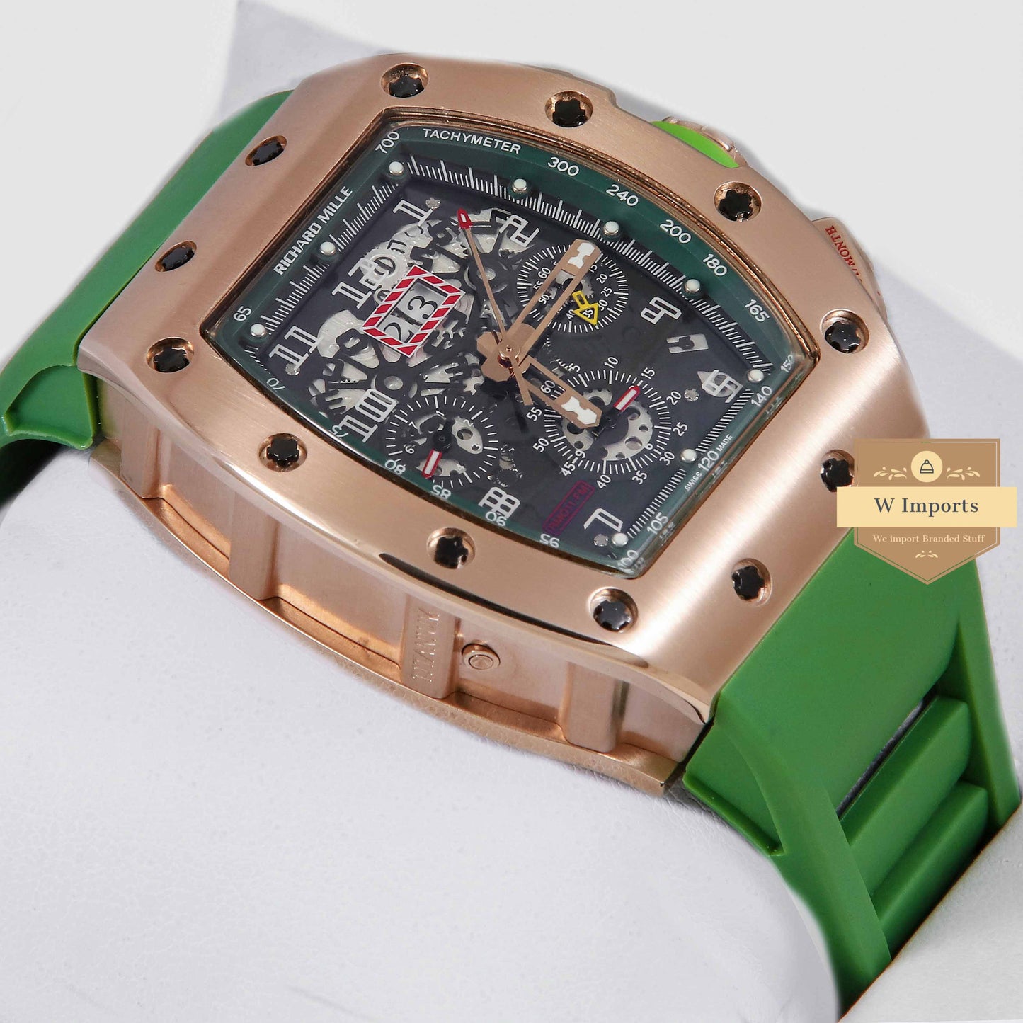 Latest Collection Chronograph Rose Gold Case & Green Rubber Strap