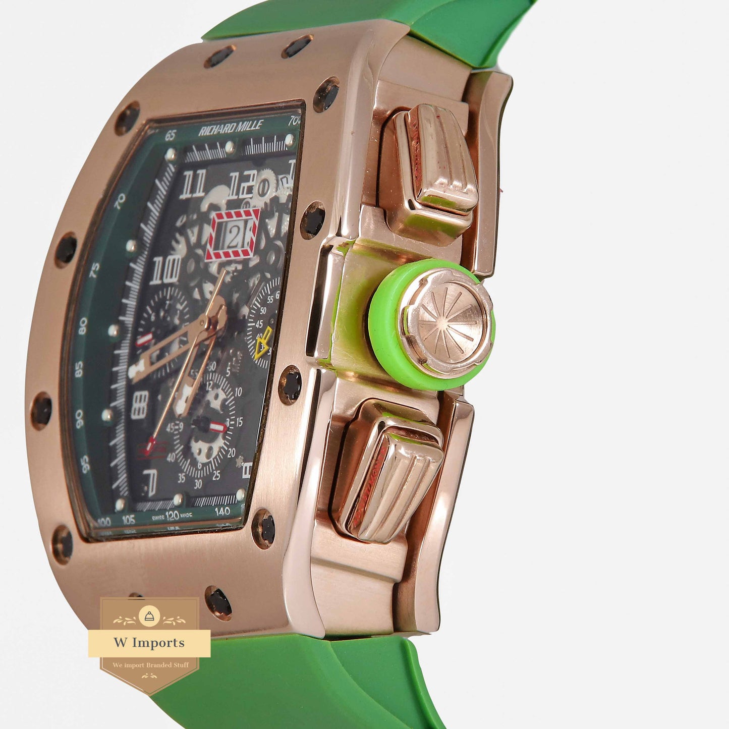 Latest Collection Chronograph Rose Gold Case & Green Rubber Strap