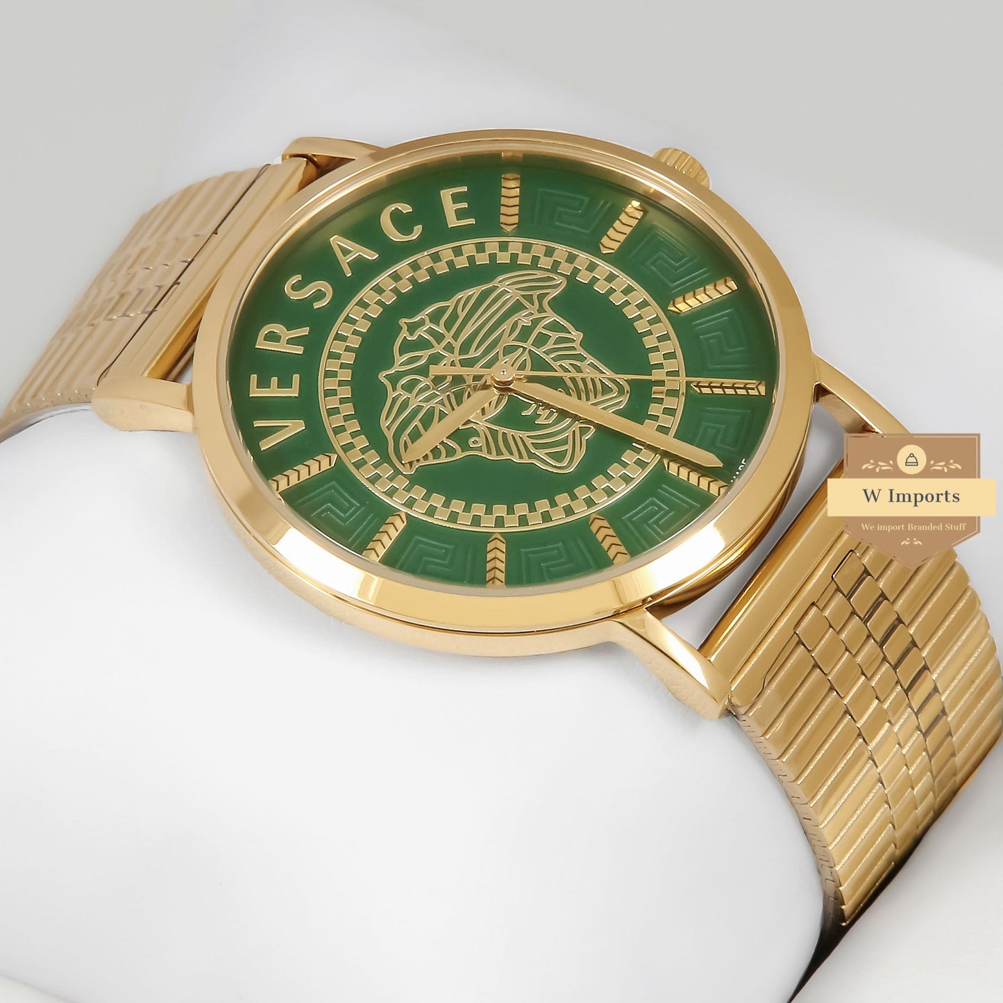 Latest Collection All Yellow Gold With Green Dial Bracelet Watch