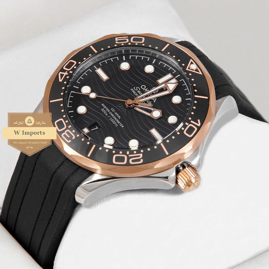 Latest Collection 300m Silver Case With Black Dial & Rubber Strap