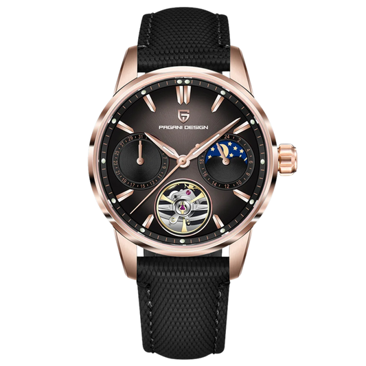 Pagani Design Mens Tourbillon Golden With Black Dial Mechanical Watch YS021