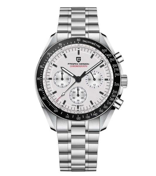 Pagani Design Men's Chain Watches Quartz Chronograph | Pd-1701 white dial