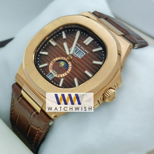 New Collection Rose Gold With Brown Dial Automatic Watch