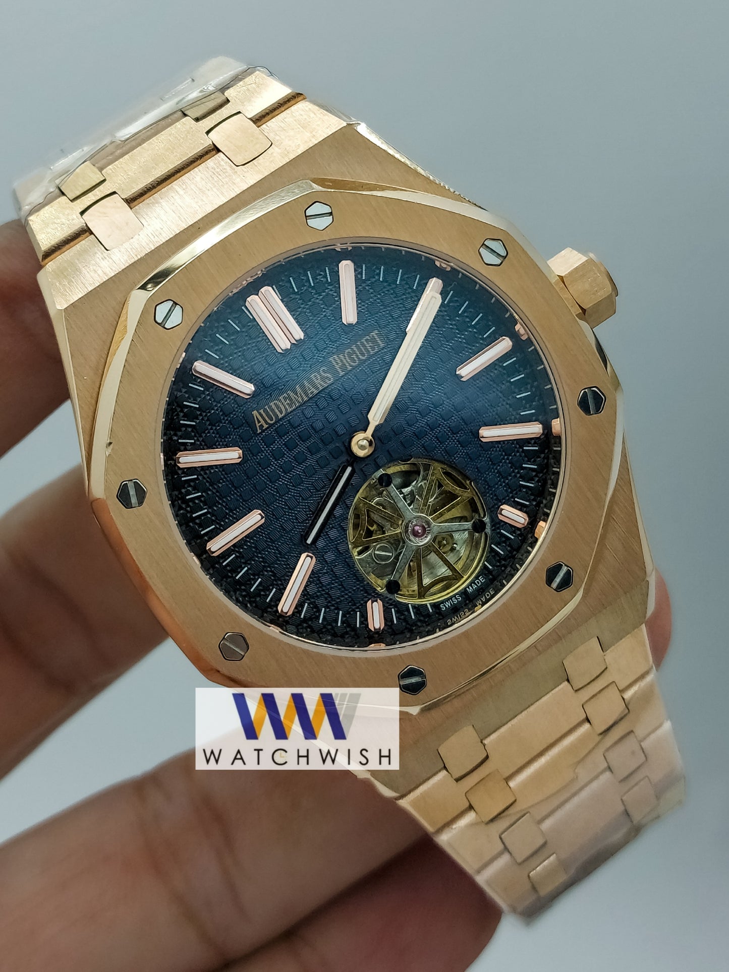 Exclusive Collection Rose Gold With Blue Dial Automatic Watch