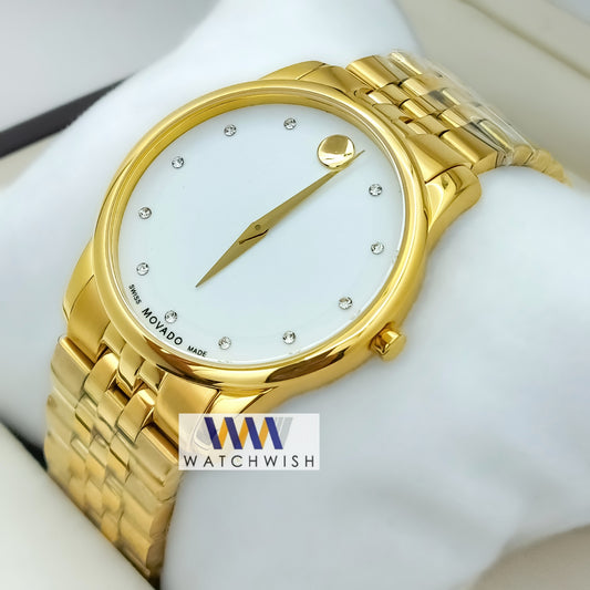 New Collection Gold With White Dial Watch For Men