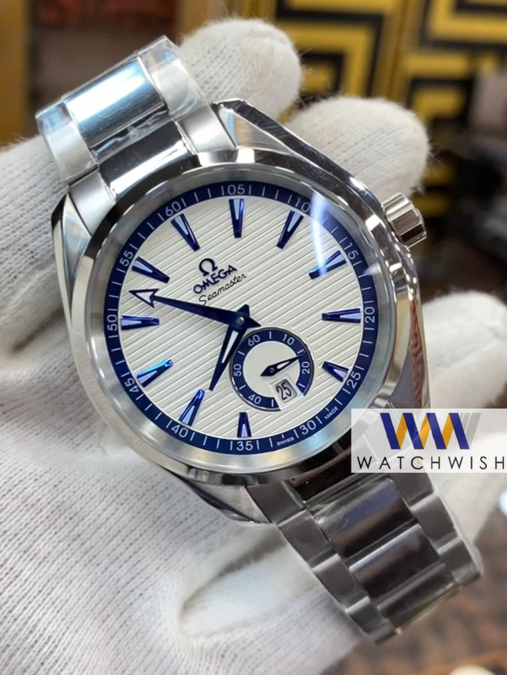 New Collection Silver With Blue Dial Automatic Watch