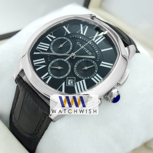 New Collection Silver With Black Dial Watch For Men