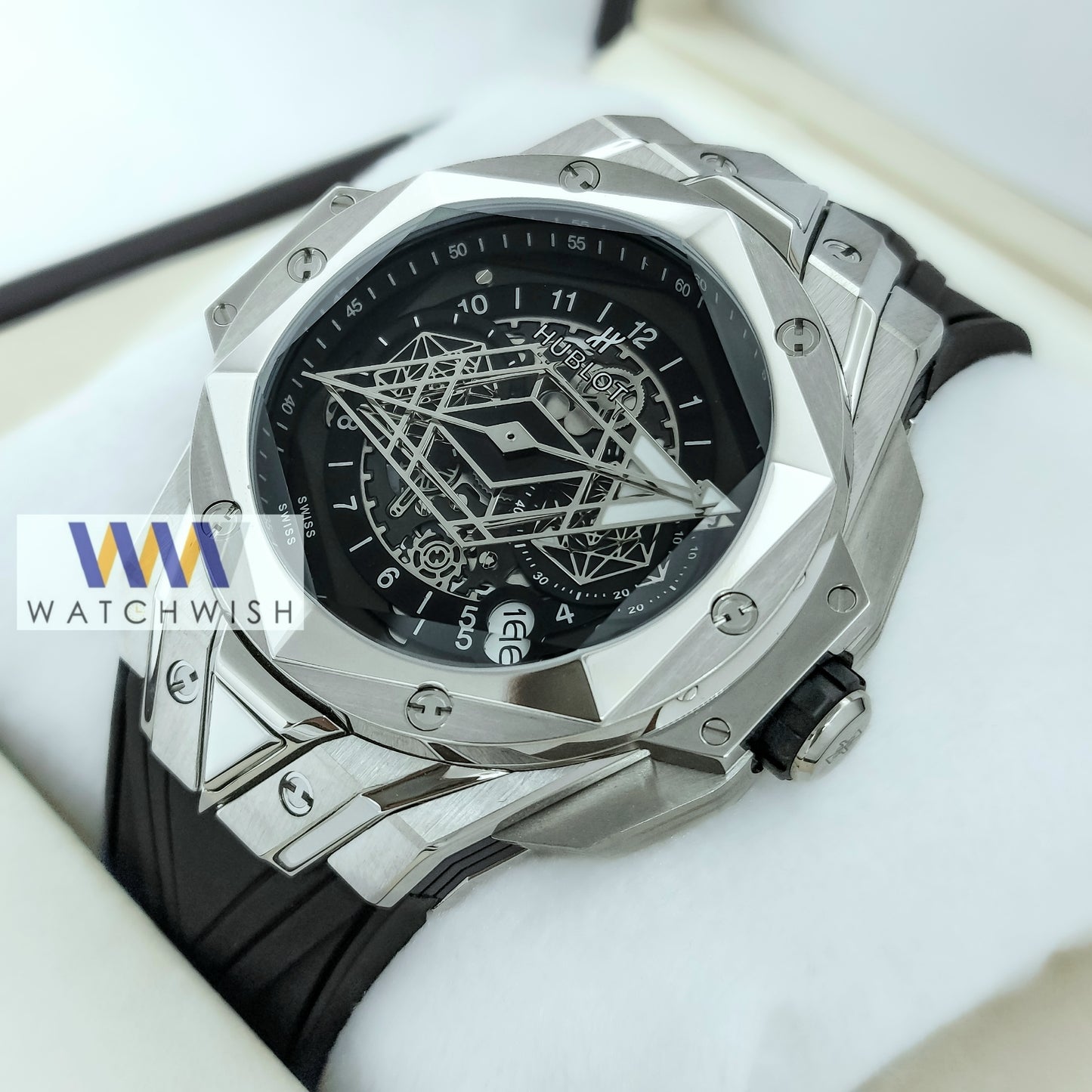 Exclusive Collection Silver With Black Dial Branded Watch For Men