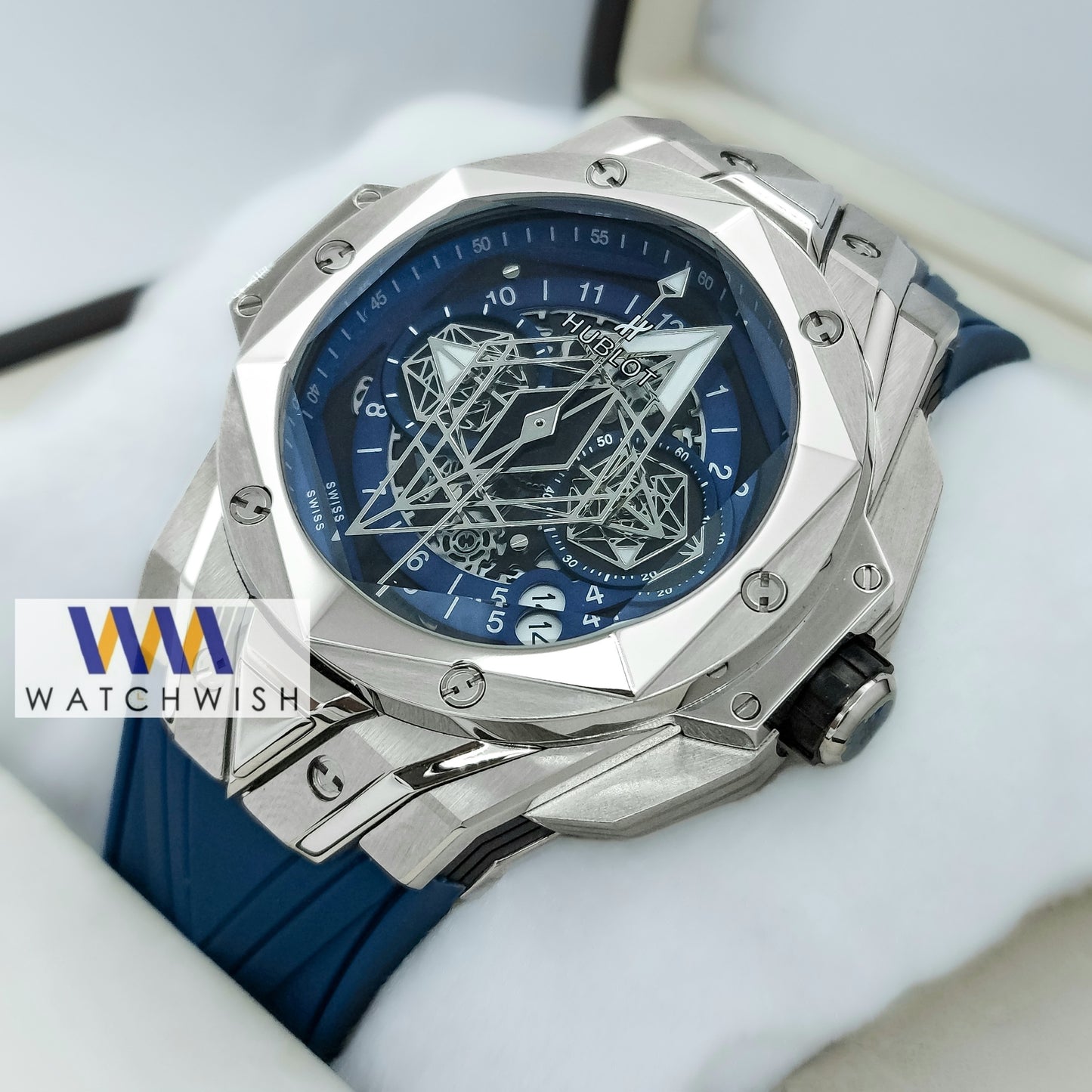 Exclusive Collection Silver With Blue Dial Branded Watch For Men