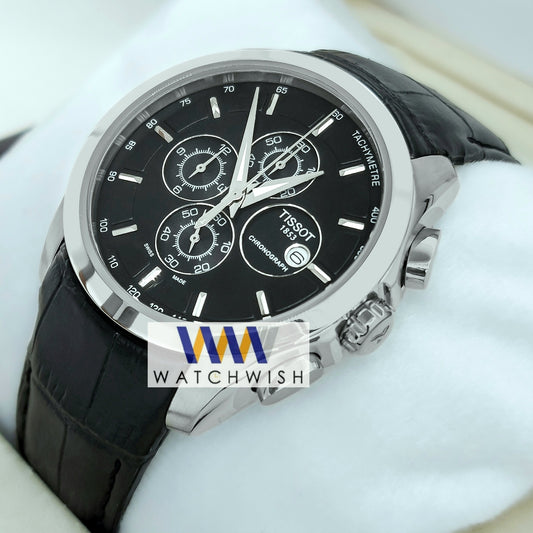 New Collection Silver With Black Dial Chronograph Watch