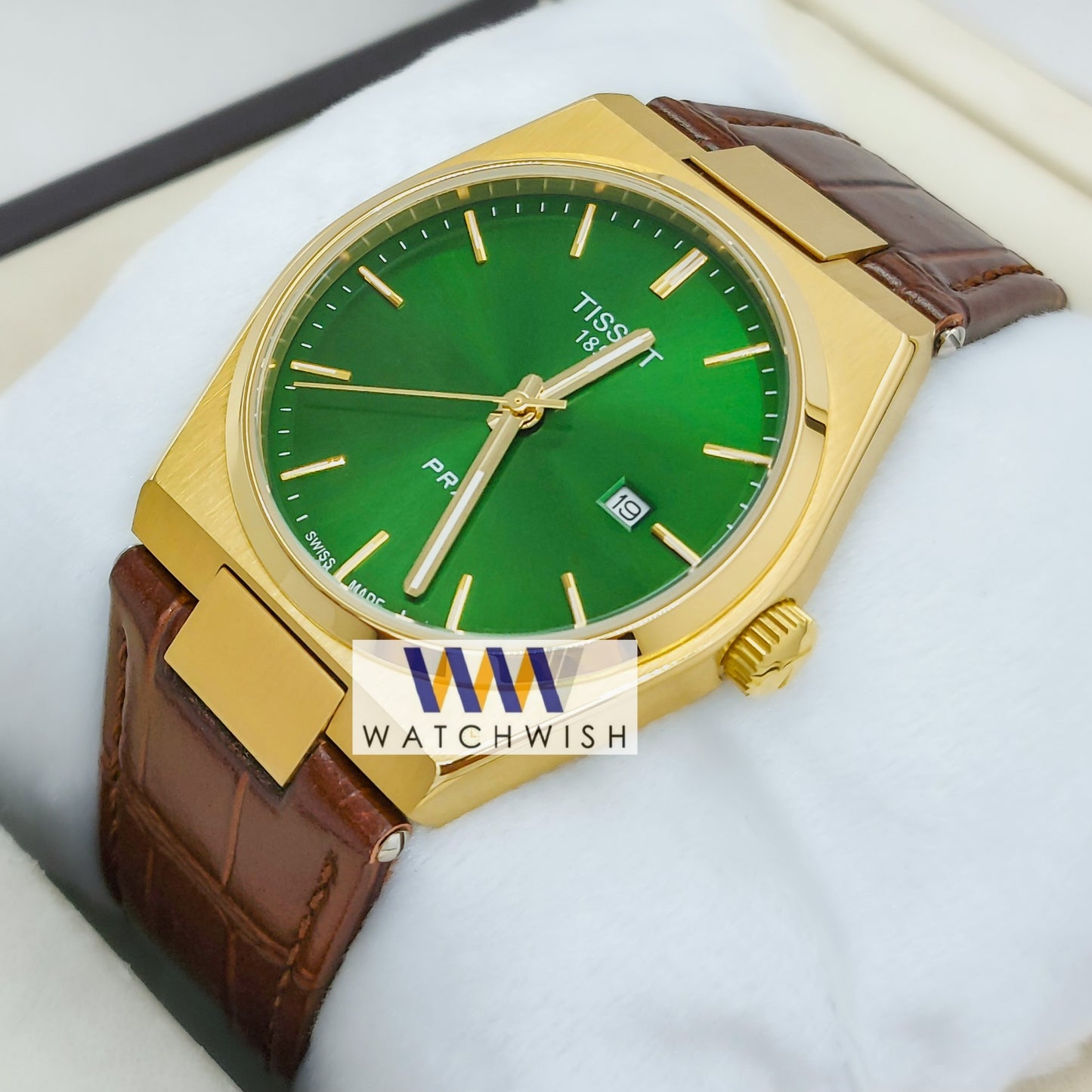 New Collection Yellow Gold With Green Dial Watch For Men