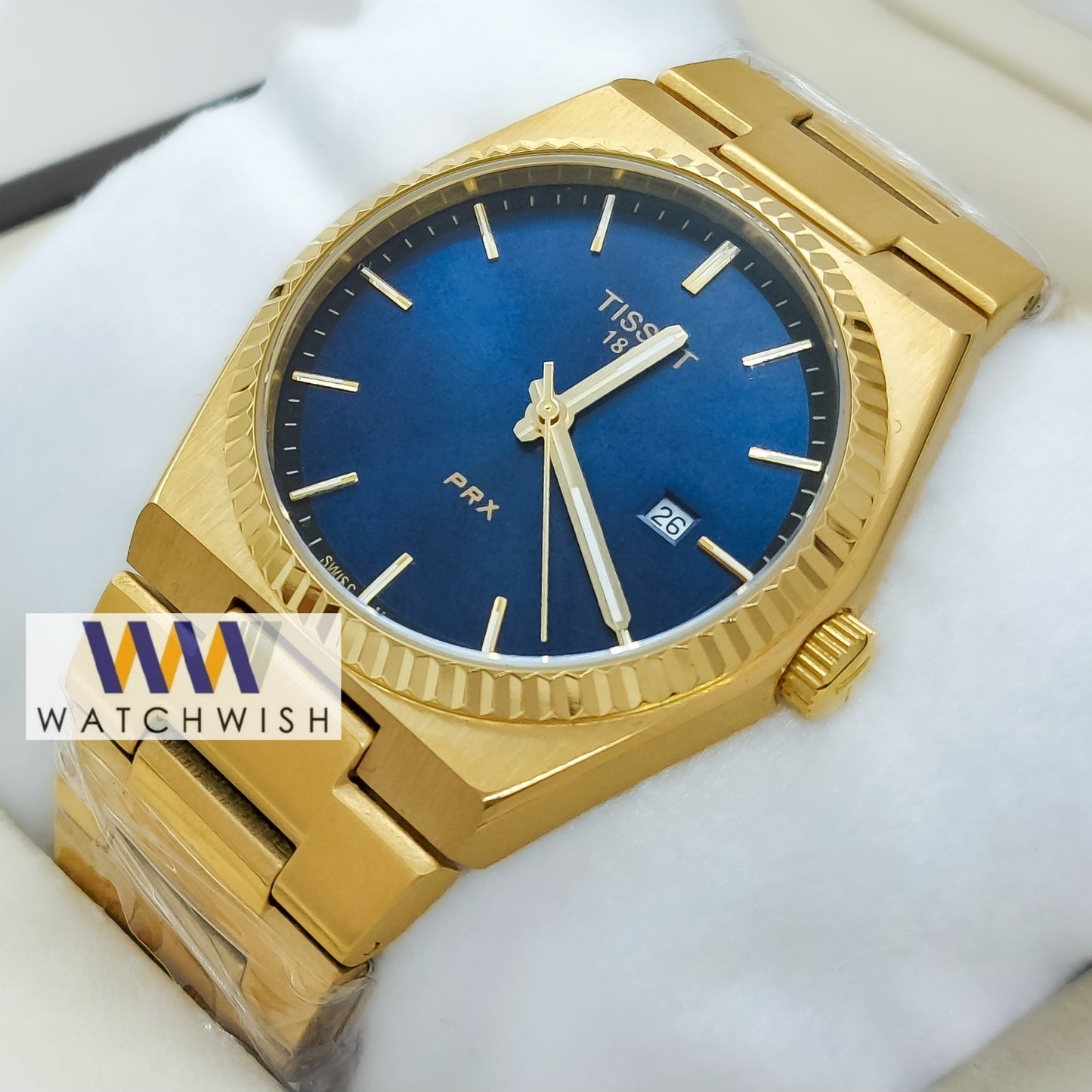 New Collection Yellow Gold With Blue Dial Branded Watch For Men