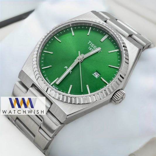 New Collection Silver With Green Dial Watch For Men