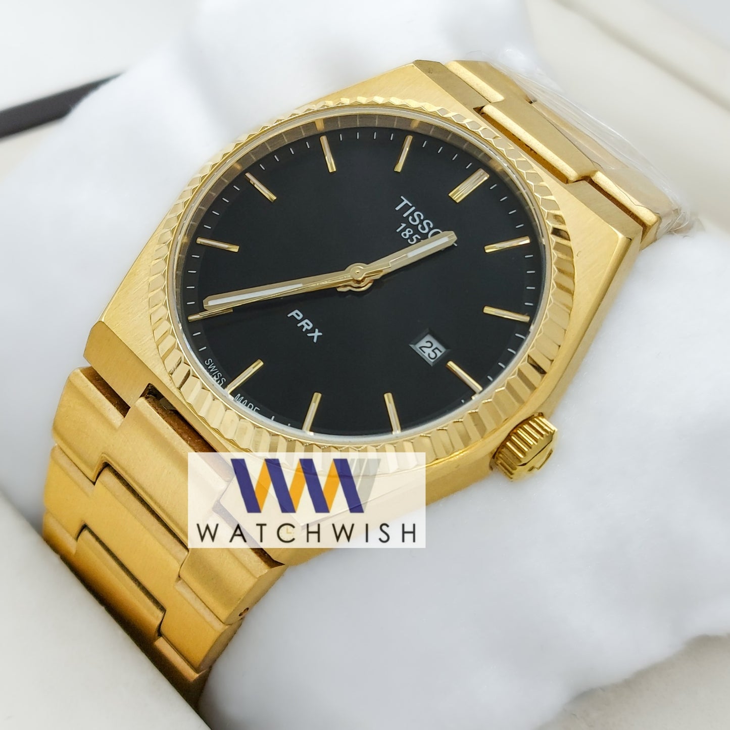 New Collection Yellow Gold With Black Dial Watch For Men