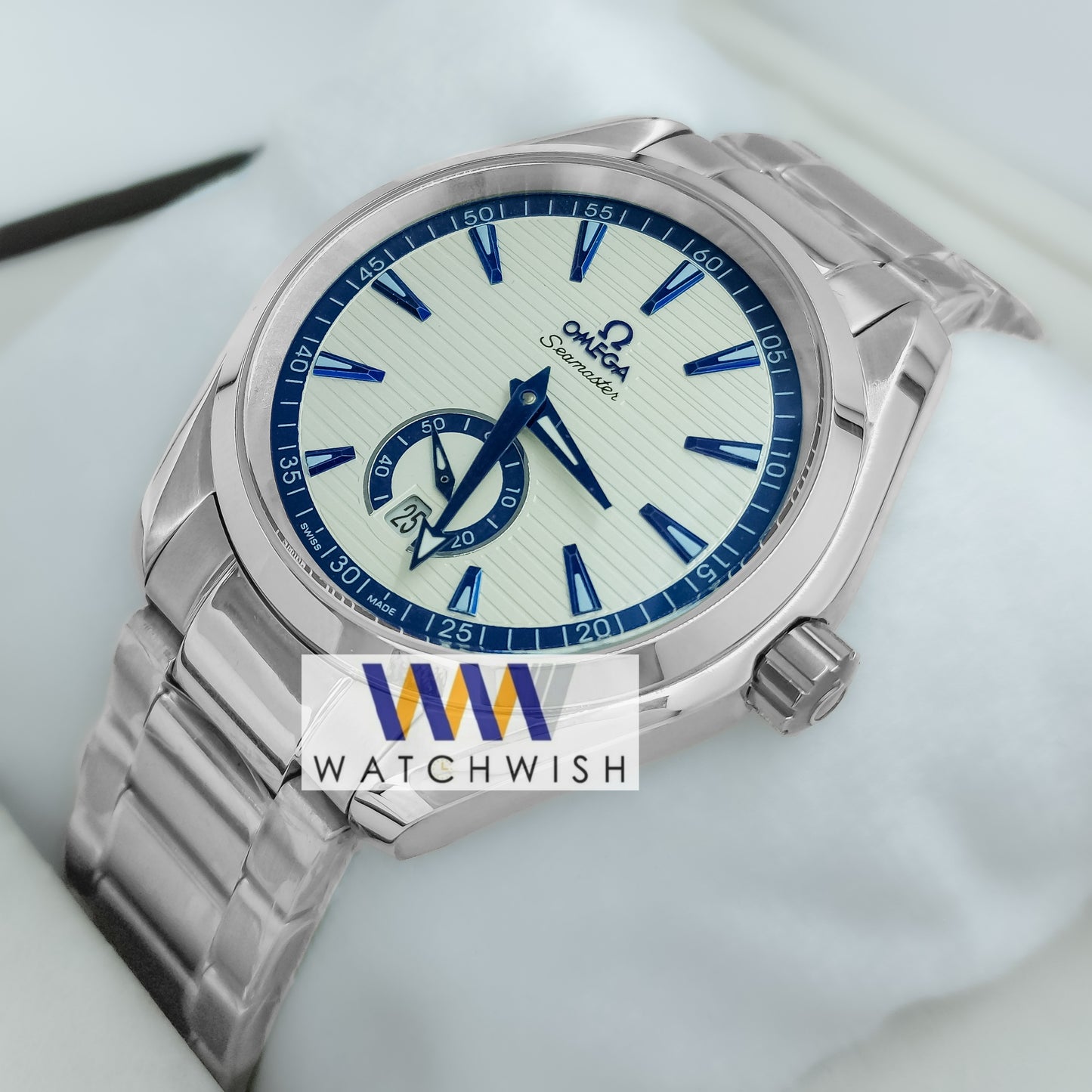 New Collection Silver With Blue Dial Automatic Watch