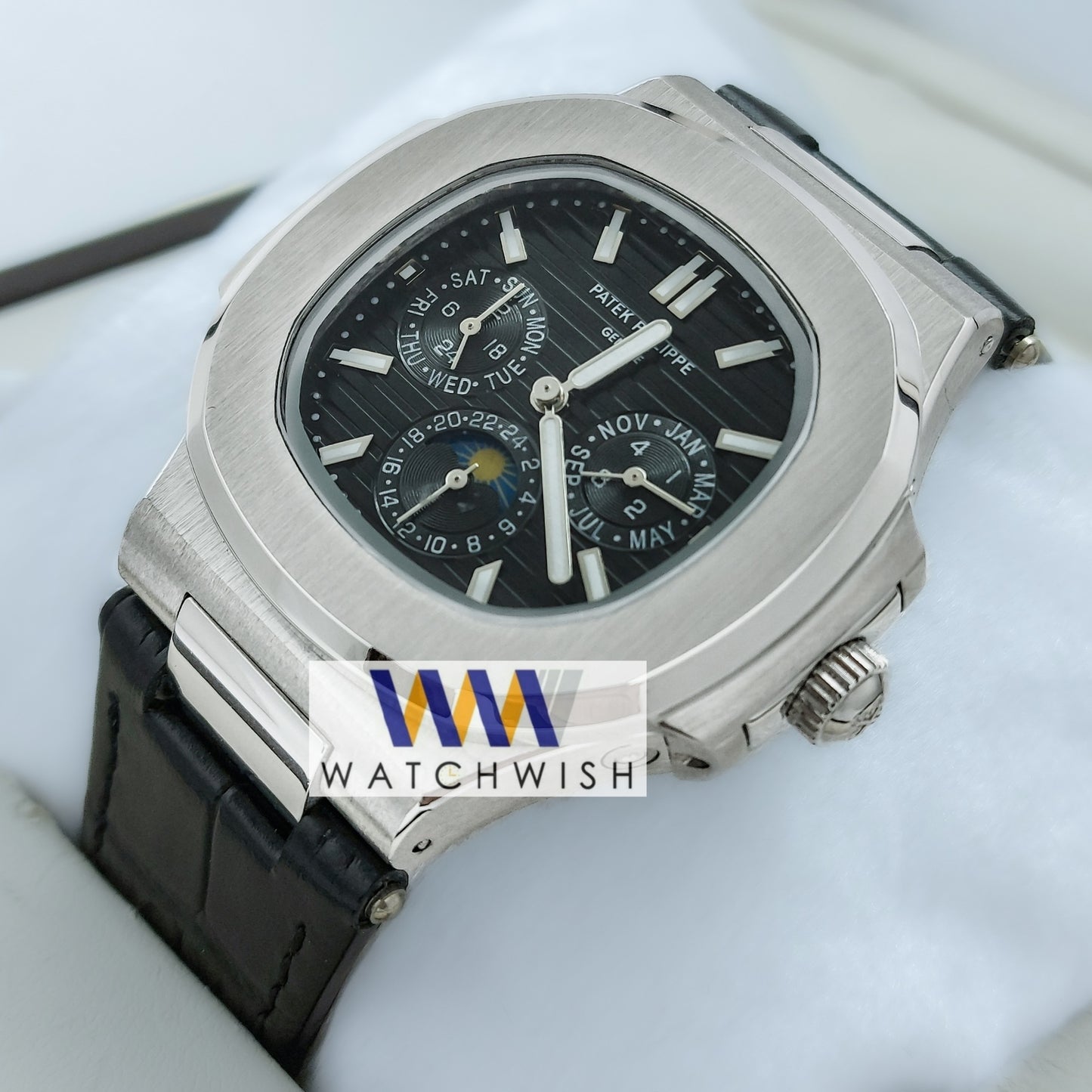 New Collection Silver With Black Dial Automatic Watch