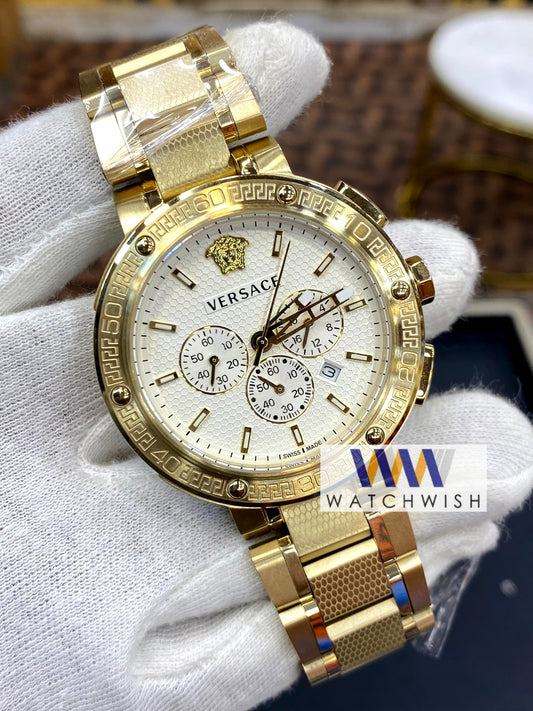 New Collection Yellow Gold With Off White Dial Watch