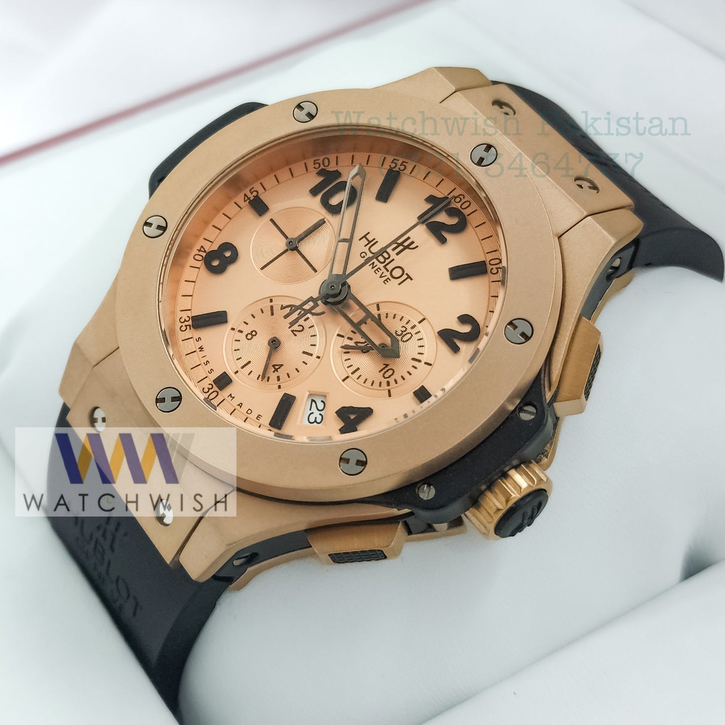New Collection Matt Rose Gold Case With Rose Gold Dial Chronograph Brand Watch