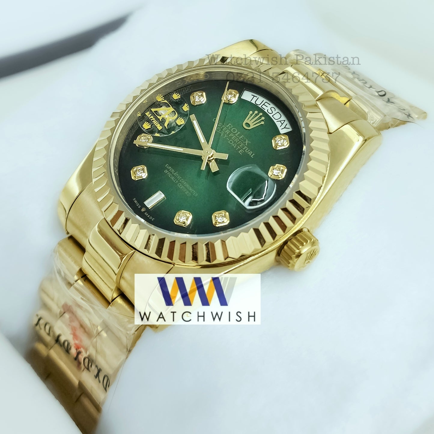 ZR Factory Yellow Gold With Green Dial Automatic 36mm Watch