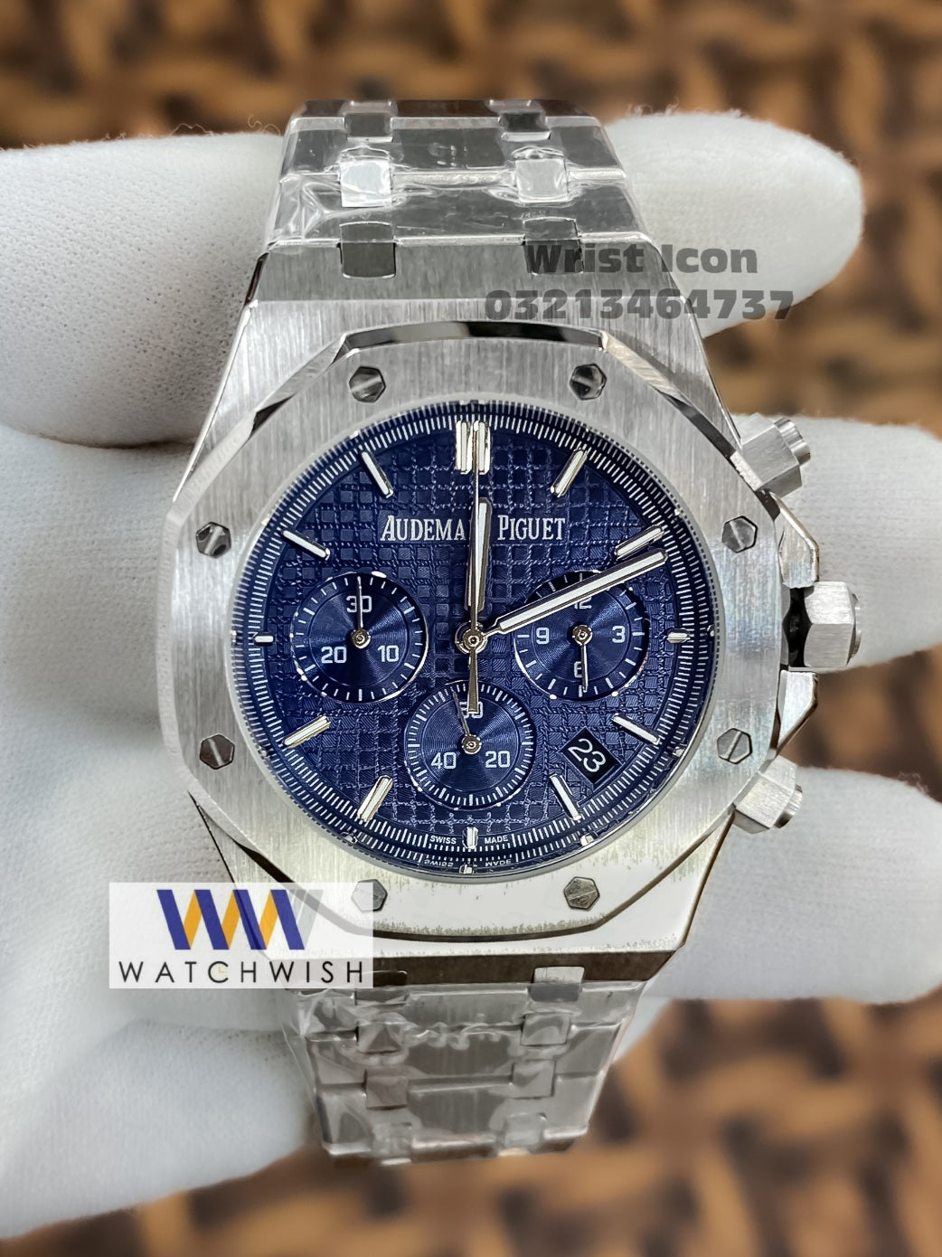 New Collection Silver With Blue Dial Chronograph Watch