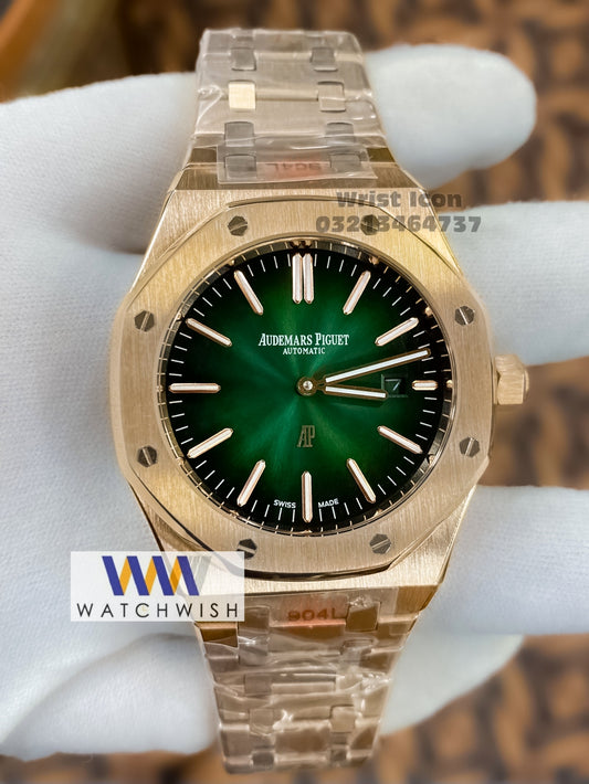 Exclusive Collection Rose Gold With Green Dial Automatic Watch