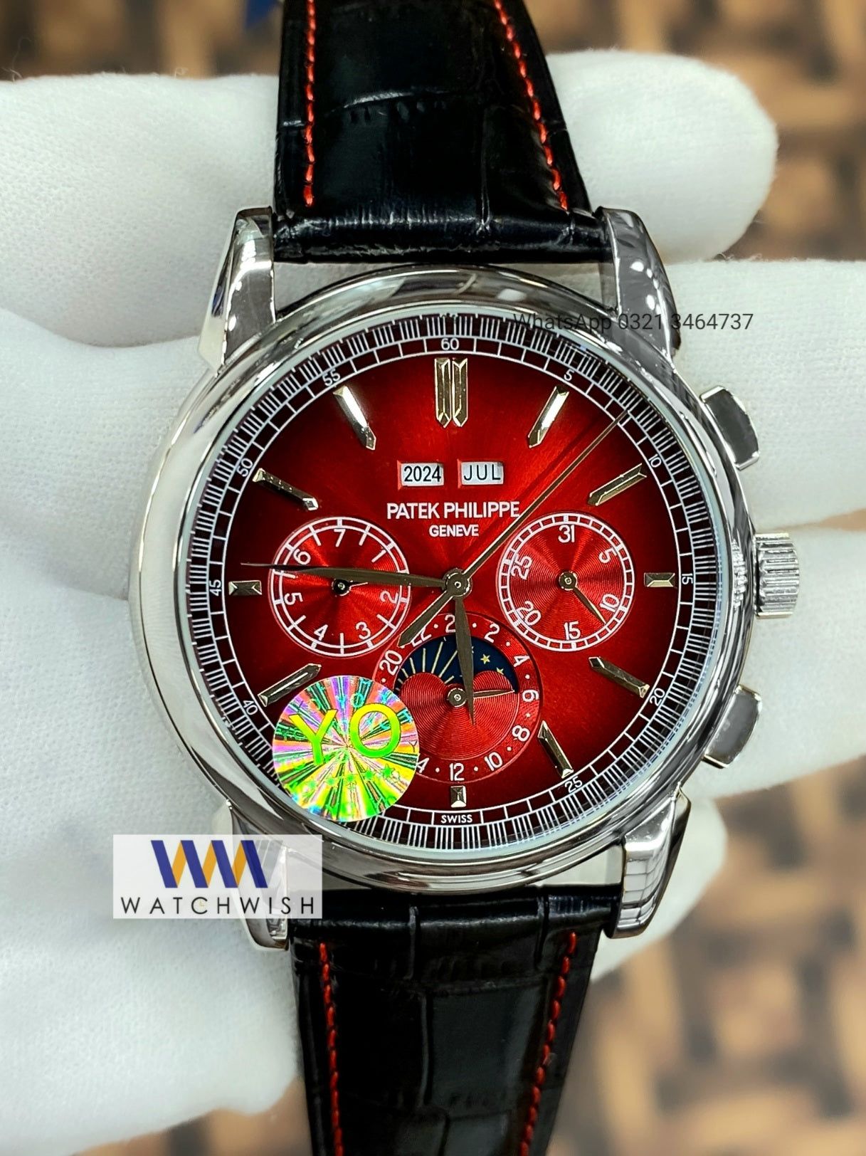 New Collection Silver With Red Dial Automatic Watch