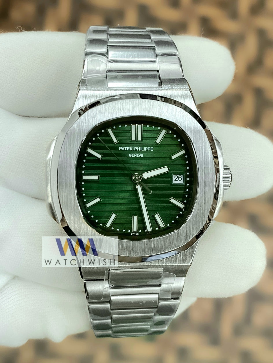 New Collection Silver With Green Dial Automatic Watch