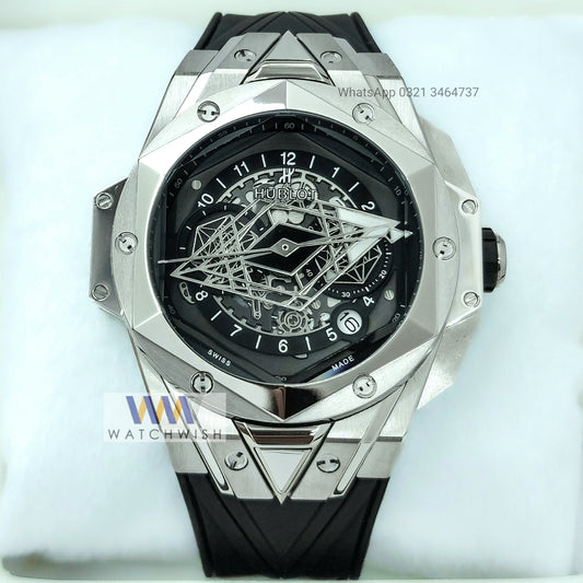 Exclusive Collection Silver With Black Dial Branded Watch For Men