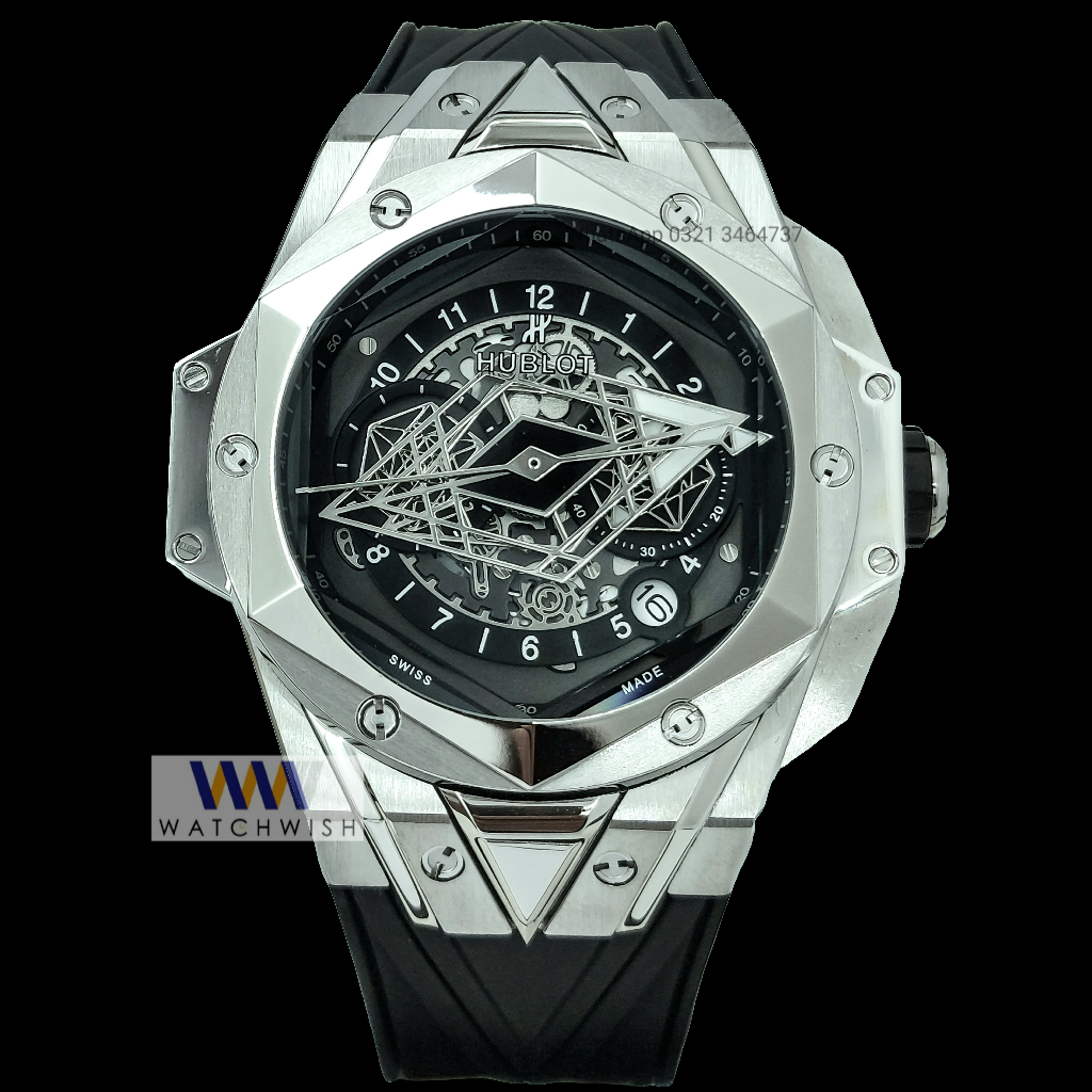 Exclusive Collection Silver With Black Dial Branded Watch For Men