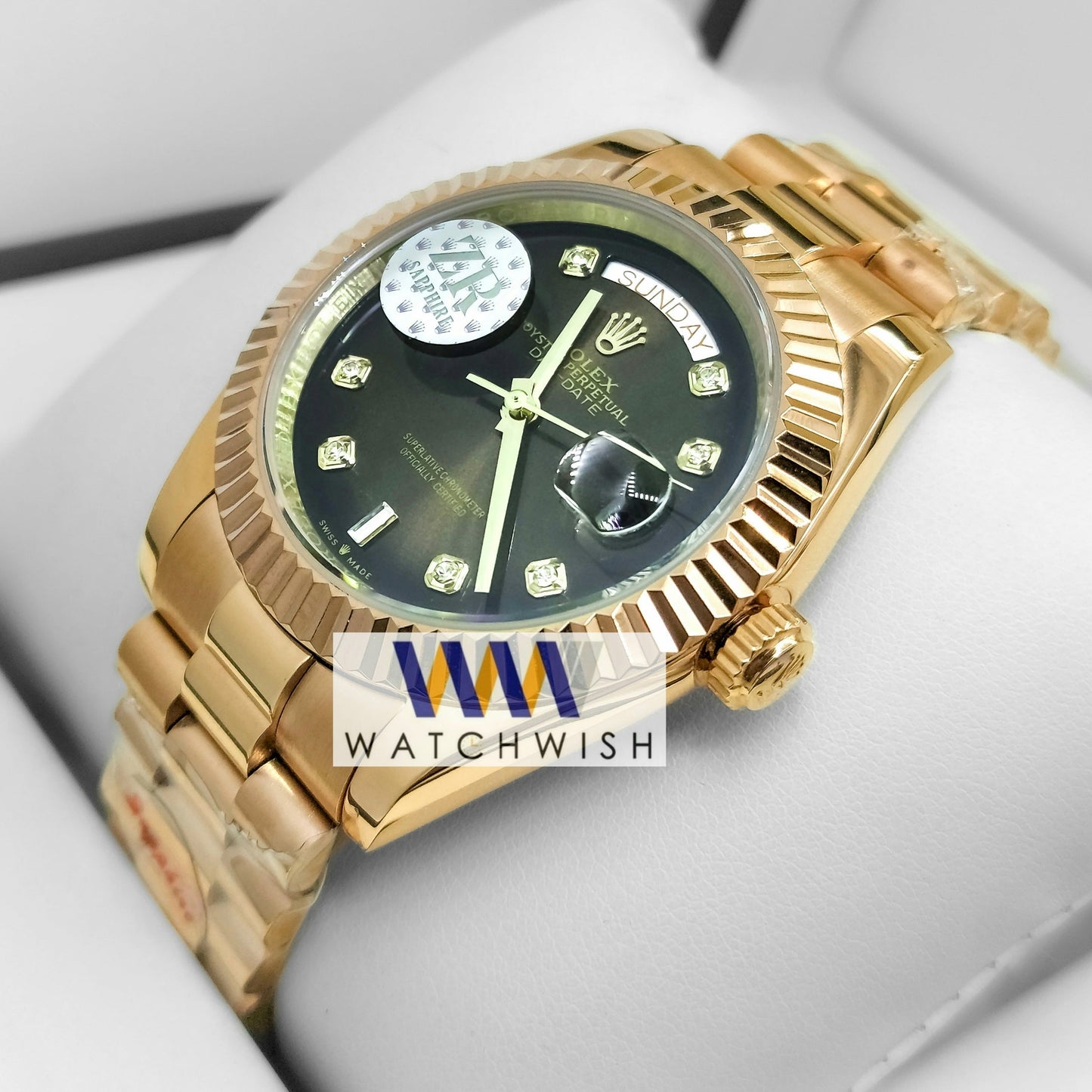 New Collection ZR Factory Yellow Gold With Green Dial Automatic 40mm Watch For Mena
