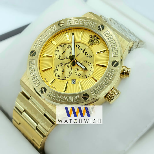 New Collection Yellow Gold With Yellow Dial Chronograph Watch