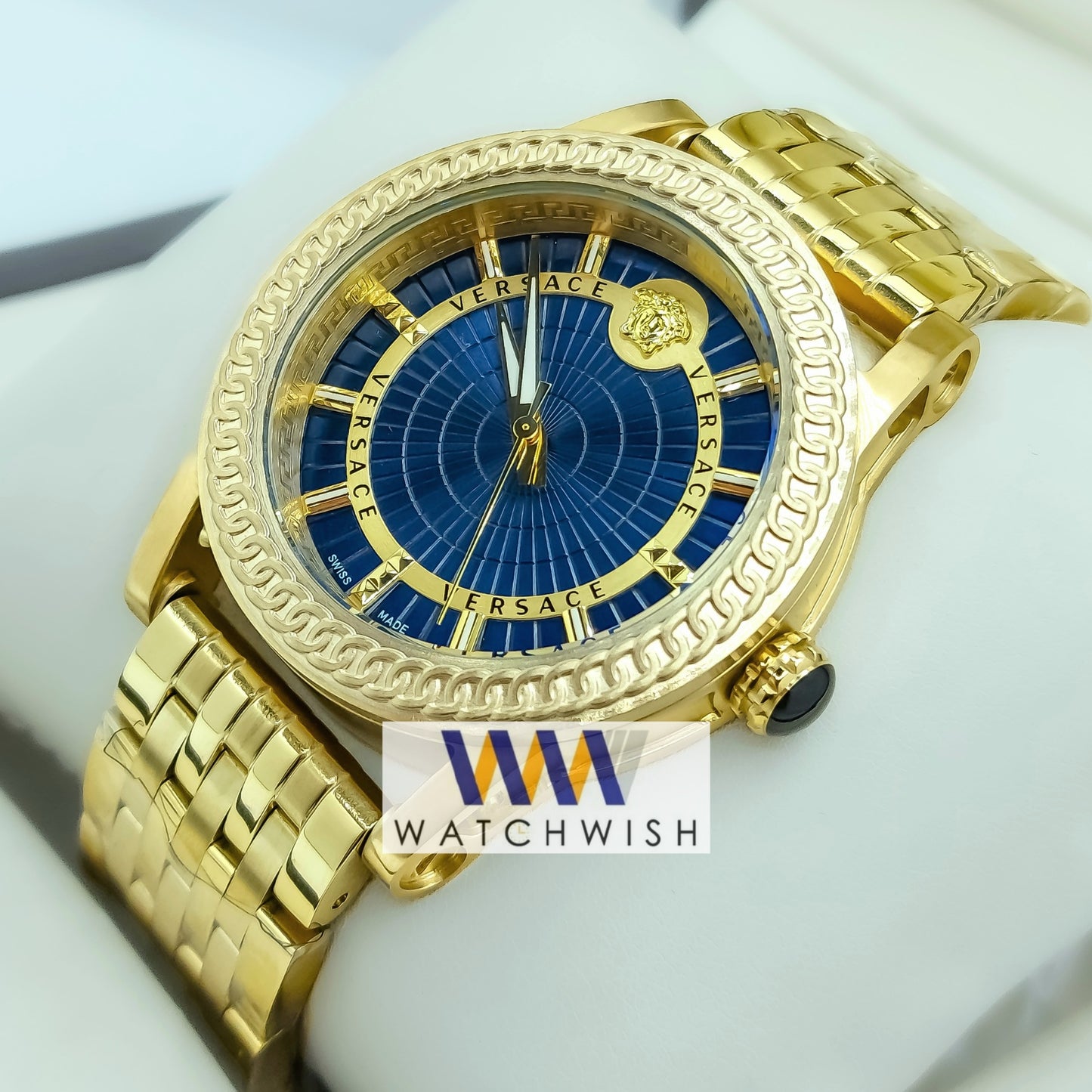 New Collection Yellow Gold With Blue Dial Watch