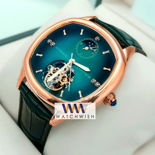 New Collection Rose Gold With Green Dial Watch For Men