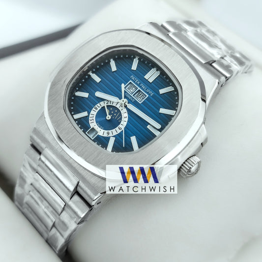 New Collection Silver With Blue Dial Automatic Watch